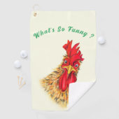 ゴルフタおもしろいオル驚くオンドリ – カスタム文字 ゴルフタオル (インサイチュ)