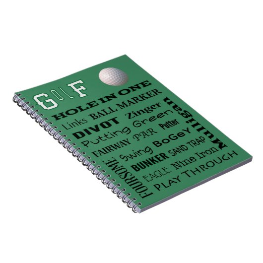 ゴルフタイポグラフィ ノートブック (右側)