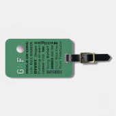 ゴルフタイポグラフィ パーソナライズされた ラゲッジタグ (正面横)