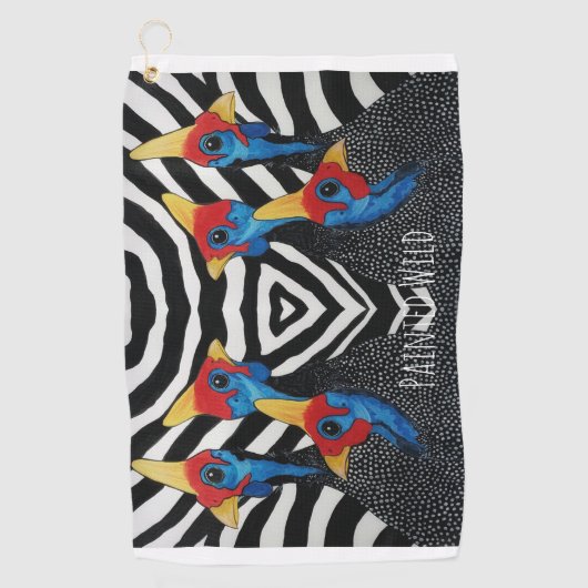ゴルフタオルギニア鳥色彩の鮮やか野性ゴルフ ゴルフタオル (正面)