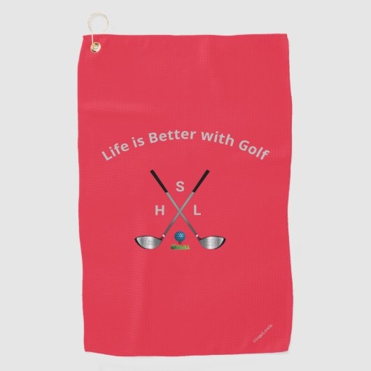 ゴルフタオルモノグラパーソナライズされたム – 退職した引用文 ゴルフタオル (正面)
