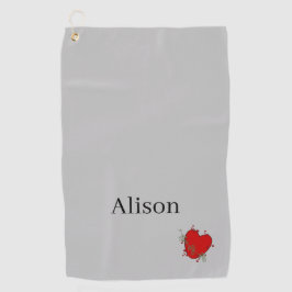 ゴルフタオル赤いハート ゴルフタオル