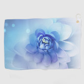 ゴルフタオル – 青い花 (横)