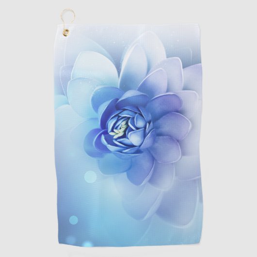 ゴルフタオル – 青い花 (正面)