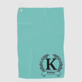 ゴルフタパーソナライズされたオル：カスタムロゴモノグラムの ゴルフタオル (正面)