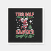 ゴルフチームはサンタのリストいけなクリスマスサンタ スタンダードカクテルナプキン (正面)