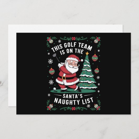 ゴルフチームはサンタのリストいけなクリスマスSanta Plに参加 シーズンカード (正面/裏面)