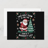 ゴルフチームはサンタのリストいけなクリスマスSanta Plに参加 シーズンポストカード (正面/裏面)