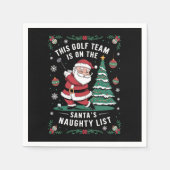 ゴルフチームはサンタのリストいけなクリスマスSanta Plに参加 スタンダードカクテルナプキン (正面)