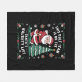 ゴルフチームはサンタのリストいけなクリスマスSanta Plに参加 フリースブランケット (正面(横))