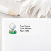 ゴルフティーに座っているゴルフボール ラベル (インサイチュ)