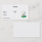 ゴルフティーに座っているゴルフボール 名刺 (正面/裏面)