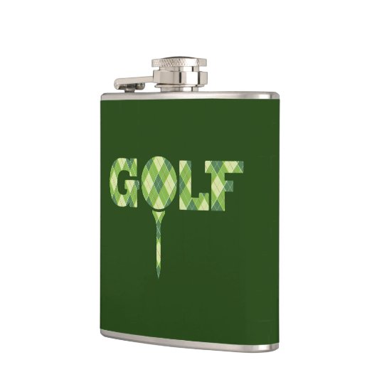ゴルフティーのロゴのアーガイル柄のな格子縞のお尻のフラスコ フラスク (左)