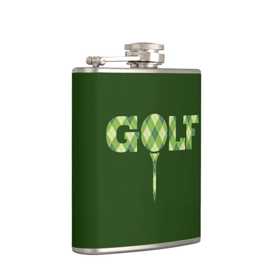ゴルフティーのロゴのアーガイル柄のな格子縞のお尻のフラスコ フラスク (右)