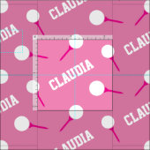 ゴルフティー女の子の名前ピンクのパターン生地 ファブリック (タイル)