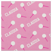 ゴルフティー女の子の名前ピンクのパターン生地 ファブリック (クローズアップ)