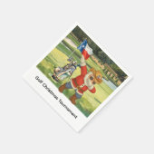 ゴルフテキサス州ゴルファーがクリスマスパーティーをゴルフ中 スタンダードカクテルナプキン (角)