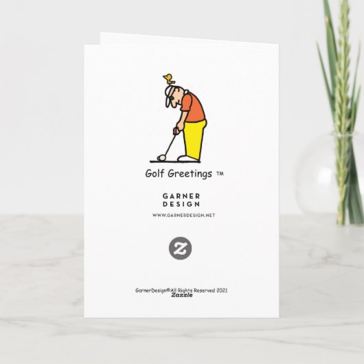 ゴルフテーマのグリーティングカード  カード (裏面)