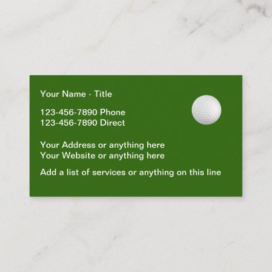ゴルフテーマのトレーナーのインストラクター 名刺 (裏面)
