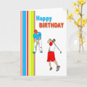 ゴルフテーマのバースデー・カード カード (黄色い花)