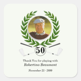 ゴルフテーマのプレーヤーエクスペリエンス 50歳の誕生日 スクエアシール