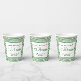 ゴルフテーマのベビーシャワーグリーンNew+to+the+Club 紙コップ