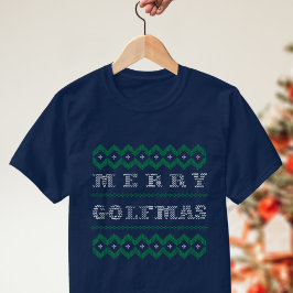 ゴルフテーマのメリーゴルフマス ホリデーTシャツ Tシャツ