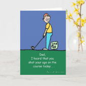 ゴルフテーマの父の日の挨拶状 カード (黄色い花)