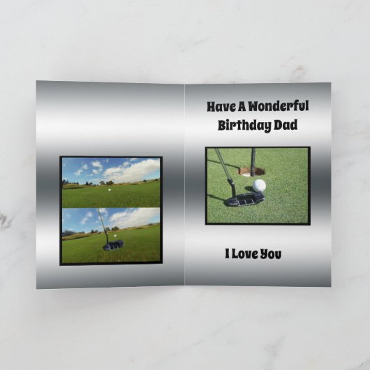 ゴルフテーマの父の誕生日のデザイン、 カード (内部)