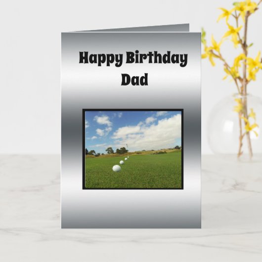 ゴルフテーマの父の誕生日のデザイン、 カード (黄色い花)