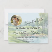 ゴルフテーマの結婚式Save the Date フラットカード (正面)