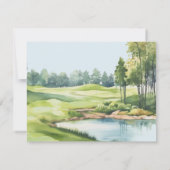 ゴルフテーマの結婚式Save the Date フラットカード (裏面)