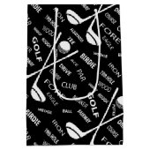 ゴルフテーマの誕生日 ミディアムペーパーバッグ (裏面)