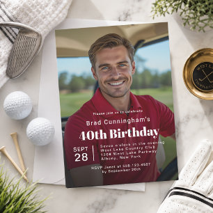 ゴルフテーマの40歳の誕生日パーティーの写真 招待状