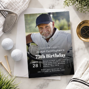 ゴルフテーマの75歳の誕生日パーティーの写真 招待状