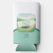 ゴルフテーマパルティーモノグラム スリム缶クーラー (裏面)