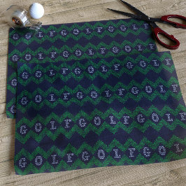 ゴルフテーマブルークリスマスホリデイティッシュペーパー 薄葉紙