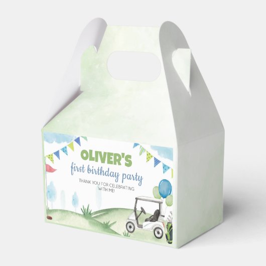 ゴルフテーマボーイバースデーパーティーお願いボックス フェイバーボックス (裏面サイド)