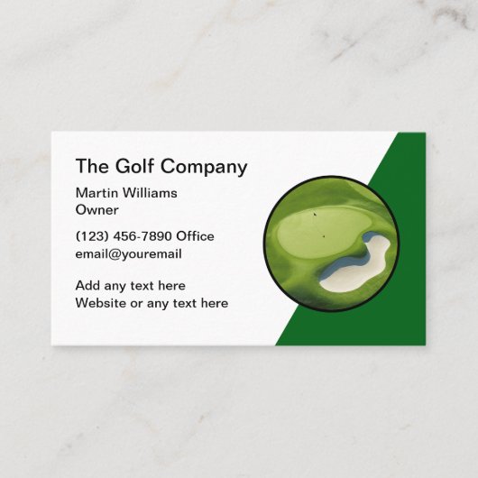 ゴルフテーマモダン名刺ユニーク 名刺 (正面)
