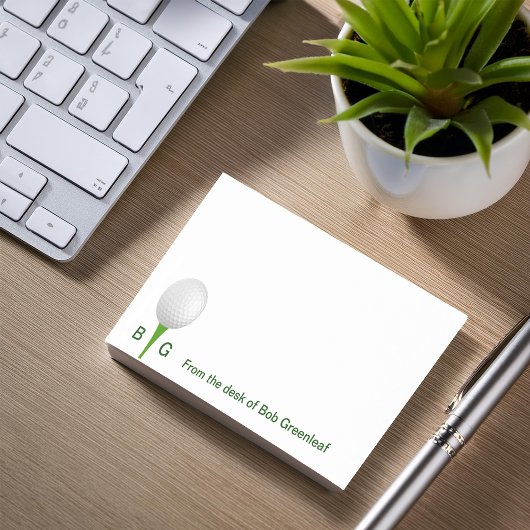 ゴルフテーマモノグラムスティッキーノートパッド ポストイット