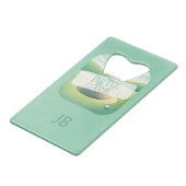 ゴルフテーマモノグラムステンレス鋼ボトルオープナー クレジットカード栓抜き (正面アングル)