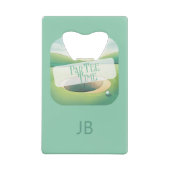 ゴルフテーマモノグラムステンレス鋼ボトルオープナー クレジットカード栓抜き (裏面)