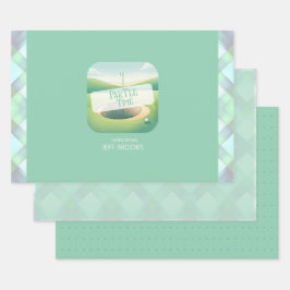 ゴルフテーマラッピング紙フラットシートセット3 ラッピングペーパーシート