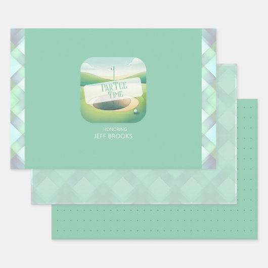 ゴルフテーマラッピング紙フラットシートセット3 ラッピングペーパーシート (セット)