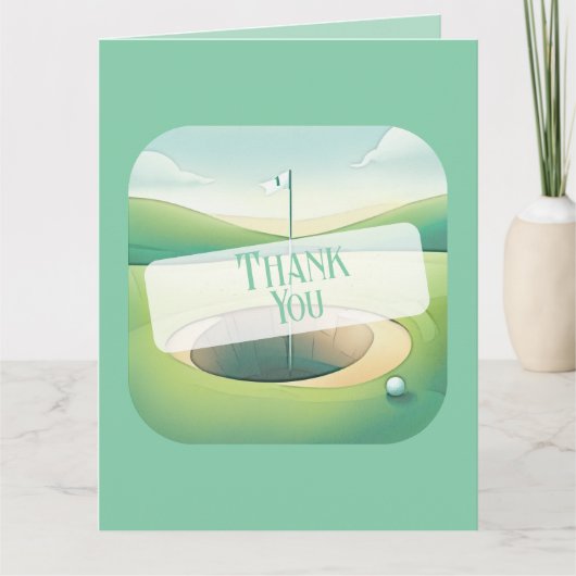 ゴルフテーマ写真サンキューカード | 折り曲げオプション サンキューカード (正面)