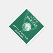 ゴルフテーマ誕生日パーティーネームグモダンリーン スタンダードカクテルナプキン (角)