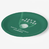 ゴルフテーマ誕生日レッツパーティーネームグリーン ペーパープレート (アングル)