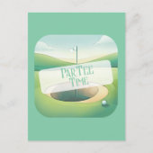 ゴルフテーマ誕生日招待状はがき インビテーションポストカード (正面)