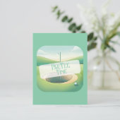 ゴルフテーマ誕生日招待状はがき インビテーションポストカード (スタンド正面)