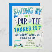 ゴルフテーマ誕生日招待状 招待状 (正面/裏面)